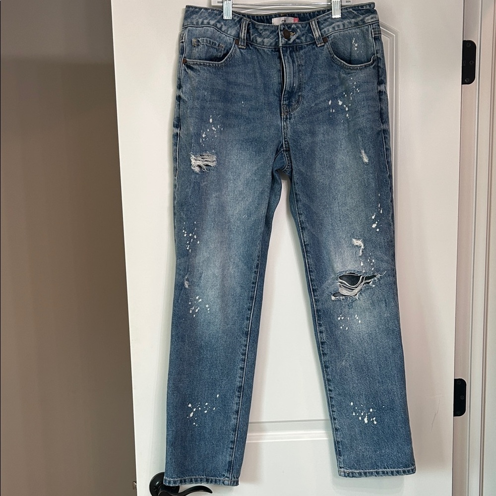 CAbi Women's 100% Boyfriend Blue Distressed Jeans